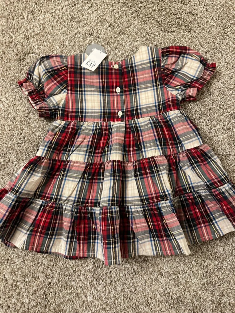 Baby Gap Girl’s 6-12 Month Plaid Dress With Diaper Cover NWT NEW